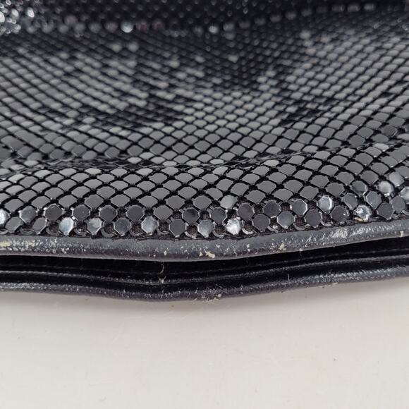La Regale 80s Black Mesh Bag with Snake Chain Strap Vintage Evening Purse - Picture 7 of 12